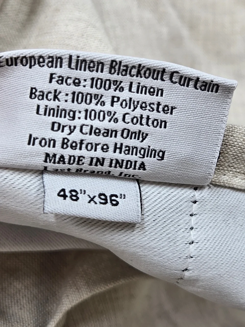 NWOT QUINCE Set Of 2 48x96 European Linen True Blackout Curtains Flax 0009